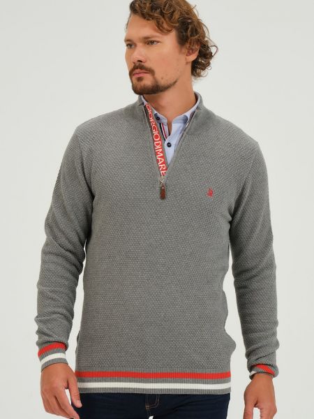 Пуловер на молнии Giorgio Di Mare серый