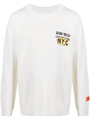 Пуловер с принт с кръгло деколте Heron Preston бяло