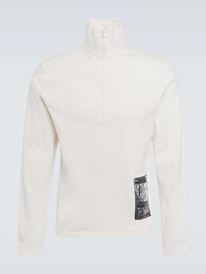 Sweter bawełniany z dżerseju Gr10k biały