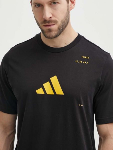 Koszulka z nadrukiem Adidas Performance czarna