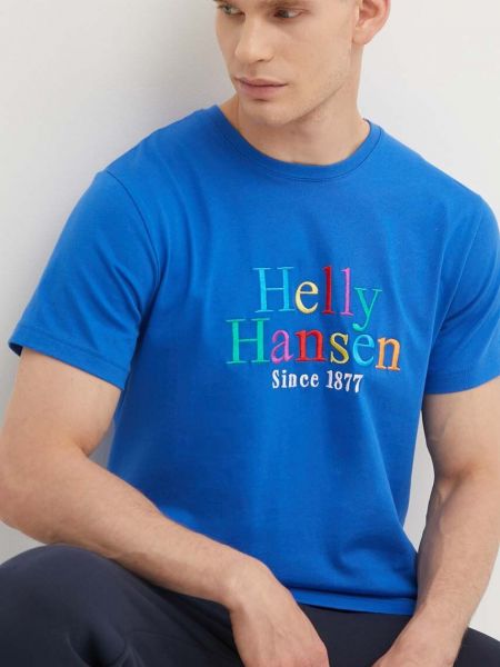 Koszulka bawełniana Helly Hansen niebieska