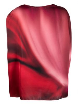 Jedwabna bluzka w abstrakcyjne wzory Gianluca Capannolo czerwona
