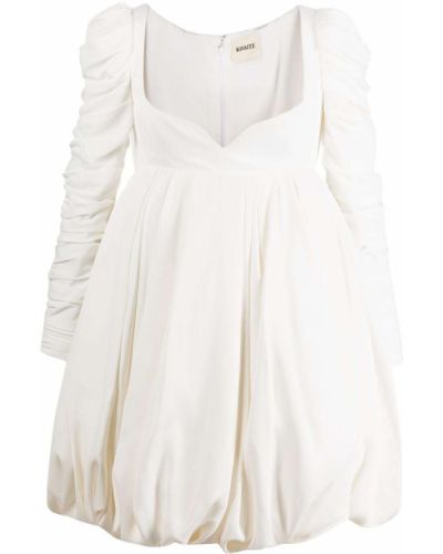 Mini vestido con volantes Khaite blanco