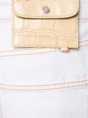 Bavlnené džínsy s rovným strihom Saks Potts biela