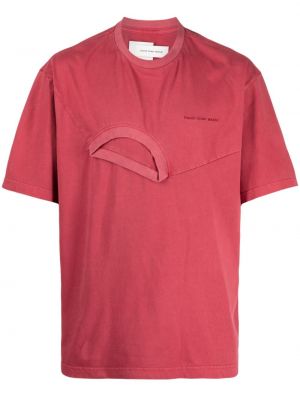 T-shirt en coton à imprimé Feng Chen Wang rouge