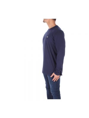 Camiseta de manga larga de algodón manga larga Lacoste azul