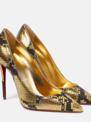 Pantofi cu toc din piele cu imagine cu model piele de șarpe Christian Louboutin