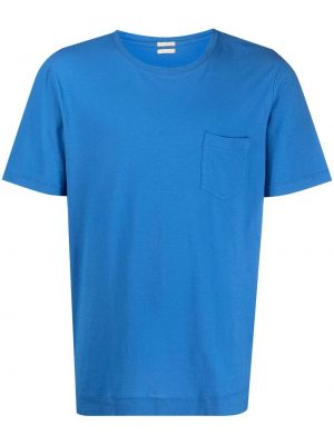 Βαμβακερή μπλούζα με τσέπες Massimo Alba μπλε