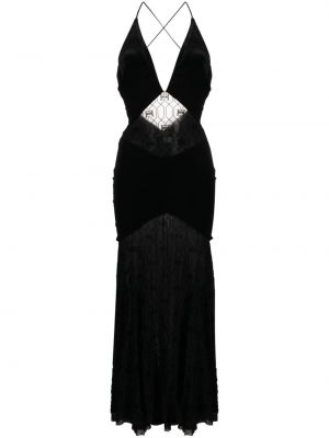 Rochie de seară transparente din tul Elisabetta Franchi negru