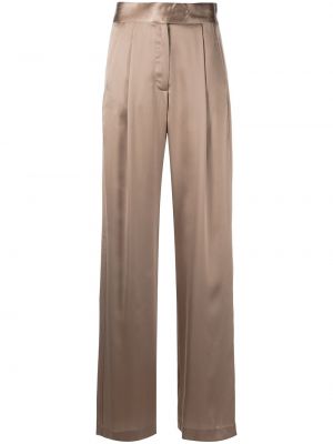 Jedwabne satynowe spodnie relaxed fit Michelle Mason szare