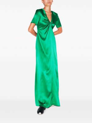 Hedvábné večerní šaty Rosetta Getty zelené