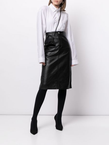 Falda midi con bolsillos Balenciaga negro