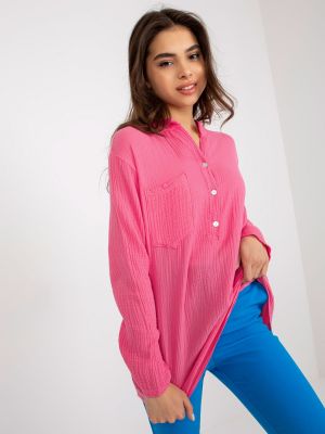 Koszula bawełniana Fashionhunters różowa