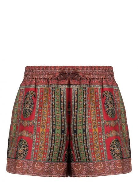 Kratke hlače s potiskom s paisley potiskom Pierre-louis Mascia rdeča
