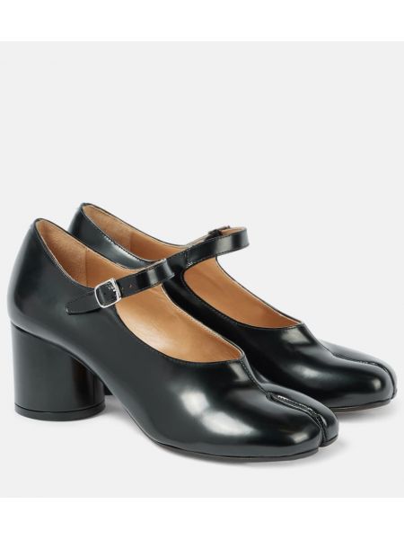 Läder mary jane pumps Maison Margiela svart