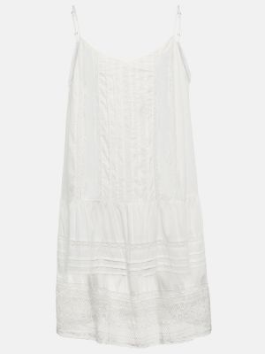 Pamučna haljina od samta Velvet bijela