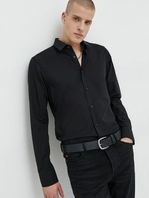 Długa koszula slim fit Hugo czarna