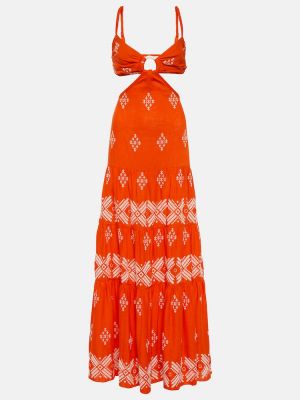 Bavlněné dlouhé šaty s tropickým vzorem Johanna Ortiz