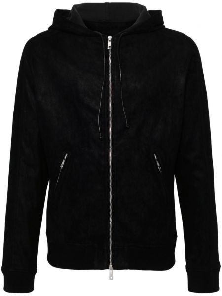 Semišová bunda s kapucí Giorgio Brato černá