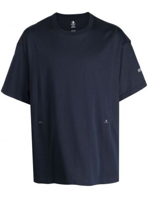 Памучна тениска с принт Converse синьо