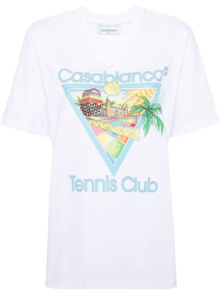Kokvilnas t-krekls Casablanca balts