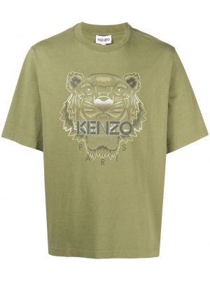 Camiseta oversized con rayas de tigre Kenzo verde