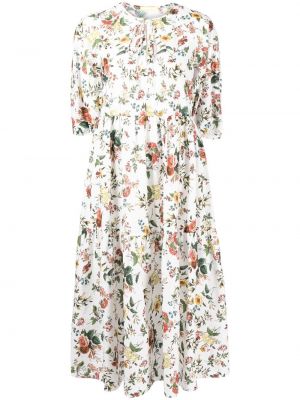 Trykt floral dress Erdem hvit