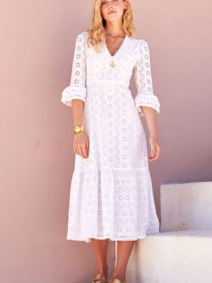 Платье с вышивкой Aspiga белое