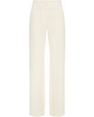 Lněné rovné kalhoty St.agni bílé