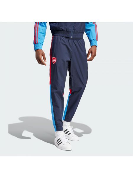 Spodnie sportowe plecione Adidas niebieskie