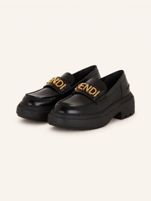 Loafers na platformie Fendi czarne