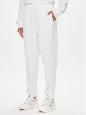 Pantalon de joggings large Calvin Klein Performance blanc