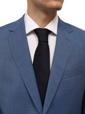 Шелковый шерстяной галстук Stefano Ricci синий