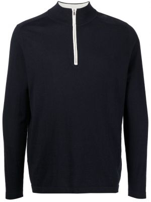 Bavlnený kašmírový sveter na zips N.peal modrá
