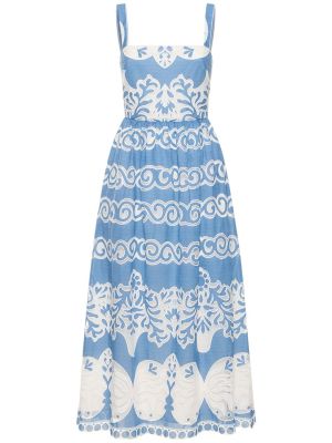 Sukienka midi bawełniana Borgo De Nor niebieska