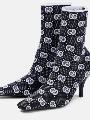 Pletené kotníkové boty Gucci černé