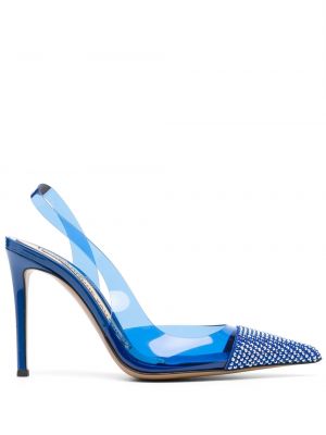 Полуотворени обувки с кехлибар Alexandre Vauthier синьо
