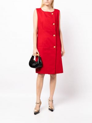 Midi suknele be rankovių Céline Pre-owned raudona