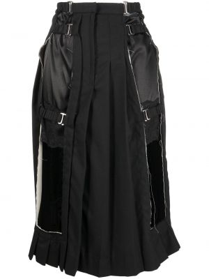 Плиссированная шерстяная юбка Vaquera, черная