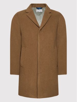 Vlněný zimní kabát Selected Homme hnědý