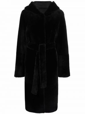 Пальто с капюшоном Liska, черное