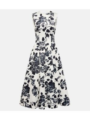 Midi haljina s cvjetnim printom Emilia Wickstead crna