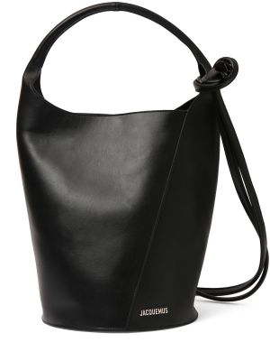 Kožená nákupná taška Jacquemus čierna