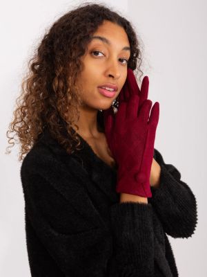 Плетени ръкавици Fashionhunters винено червено