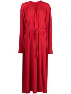 Sukienka długa z krepy Toteme czerwona