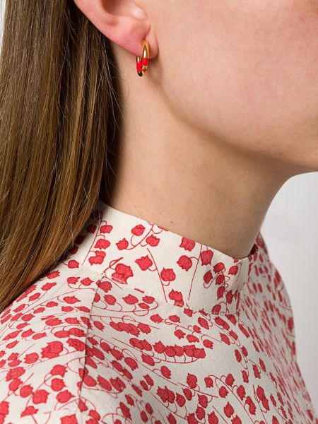Boucles d'oreilles à boucle Aurelie Bidermann rouge