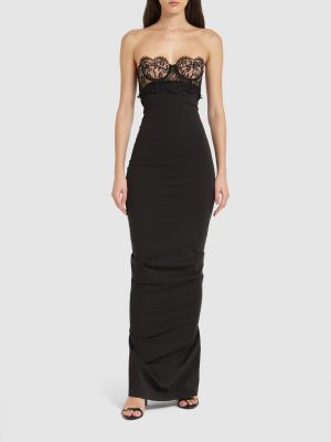 Džerzej dlouhé šaty Dolce & Gabbana čierna