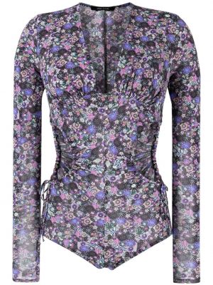 V-hals floral body Isabel Marant svart