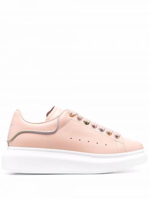 Blonder lær snøring sneakers Alexander Mcqueen rosa