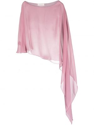 Ασύμμετρη μεταξωτή μπλούζα Antonelli ροζ